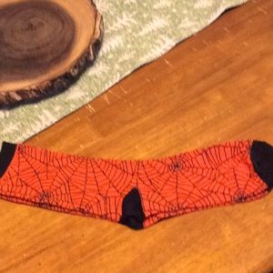 NWOT Spiderman Youth Socks. Web orange and black.